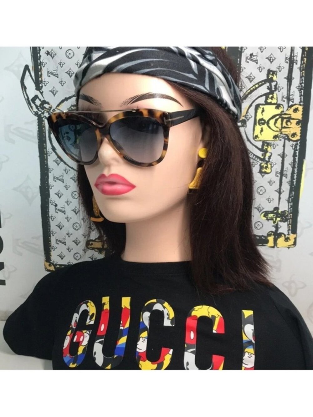 New Authentic Tortoise Shell Sunglasses with Gradient Lenses TF518 56W